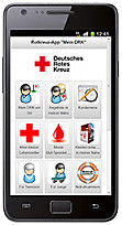 Handy mit der Rotkreuz-App Mein DRK
