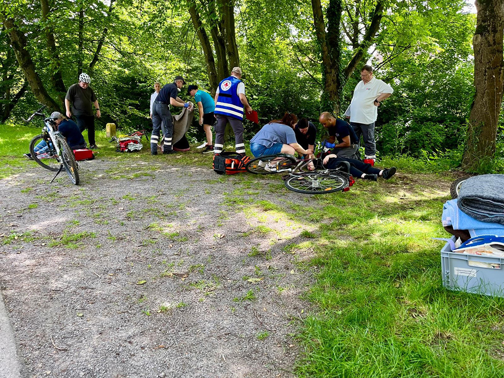 Gruppe Patchwork Rhein-Neckar bearbeitet einen Fahrradunfall