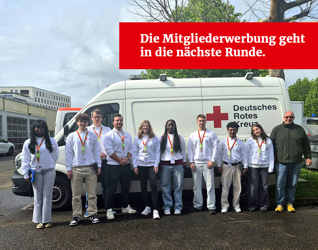 Gruppenbild mit dem aktuellen Werbeteam des DRK