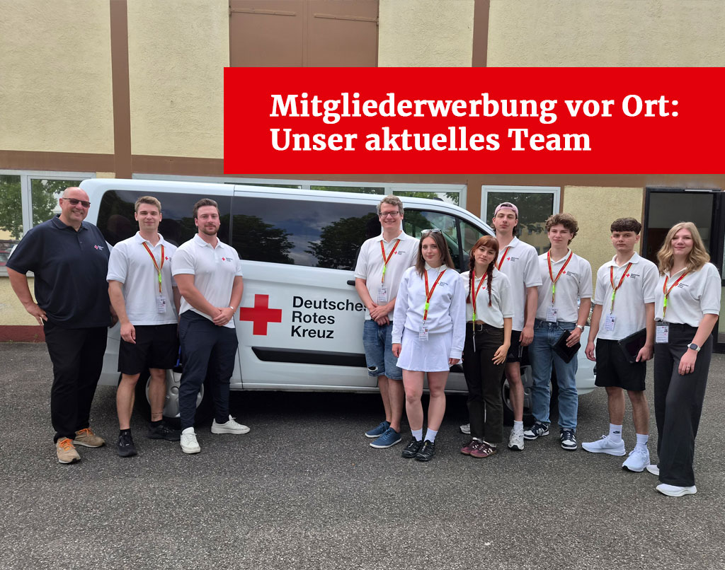 Gruppenbild mit dem aktuellen Werbeteam des DRK