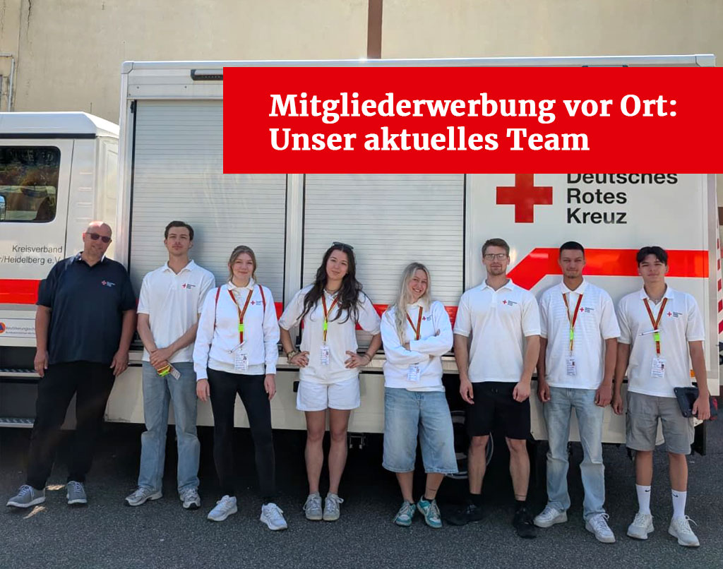 Gruppenbild mit dem aktuellen Werbeteam des DRK