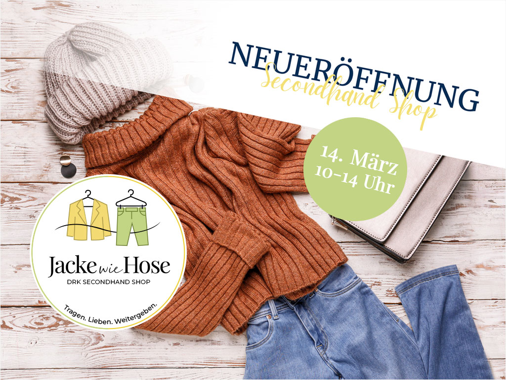 Kleidung mit Beschriftung Neueröffnung Secondhand Shop