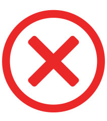 Roter Kreis mit weißem gekippten Kreuz