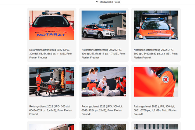 Übersicht über Fotos in der Mediathek